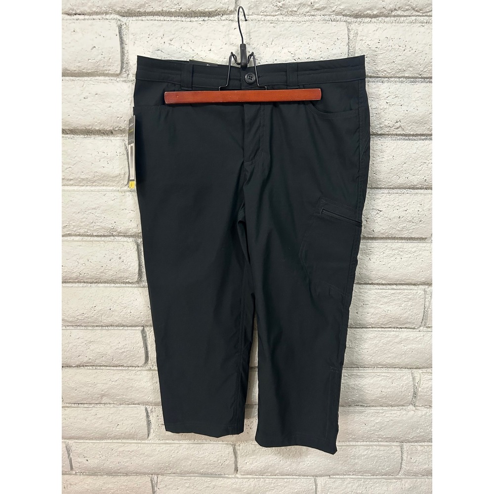 Eddie Bauer Tech Capri Pants Womens 6 Black Hiking Outdoor StormRepel UPF 50 NWT